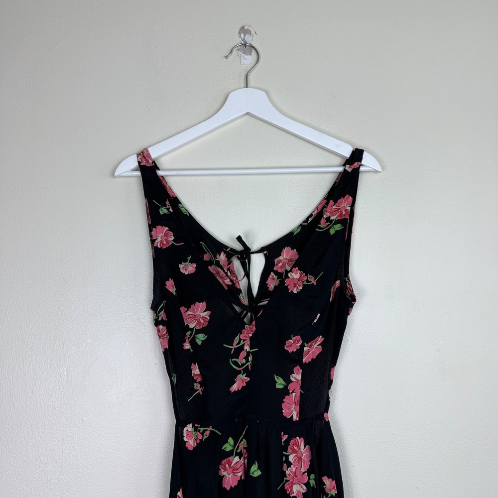 Reformation Womens Dark Floral Back Cutout Midi Dress Size 4 Romantic Cottage - Picture 4 of 10